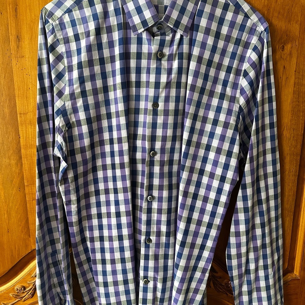 Express Men's Checkered Shirt - Purple